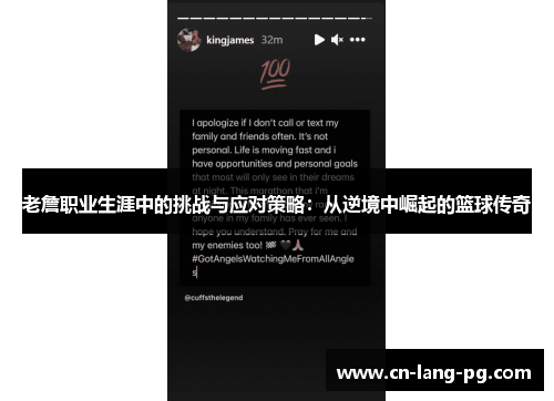 老詹职业生涯中的挑战与应对策略:从逆境中崛起的篮球传奇 老詹职业生涯中的挑战与应对策略:从逆境中崛起的篮球传奇